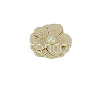 Jute Burlap Hessian Flower with Faux Pearl