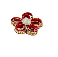 Burlap Rope Tied Flower with Faux Pearl