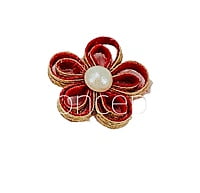 Burlap Rope Tied Flower with Faux Pearl