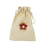 Burlap Rope Tied Flower with Faux Pearl