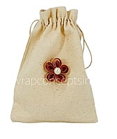 Burlap Rope Tied Flower with Faux Pearl
