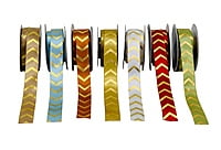 Gold Foil Chevron Satin Ribbon