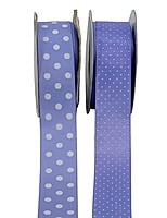 Polka Dot Ribbon -Lilac with White-Violet-10 yards-2.5 cms