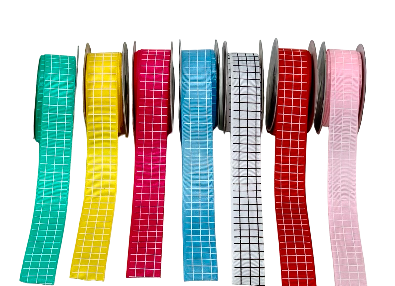 Baby Pink & White Check Ribbon