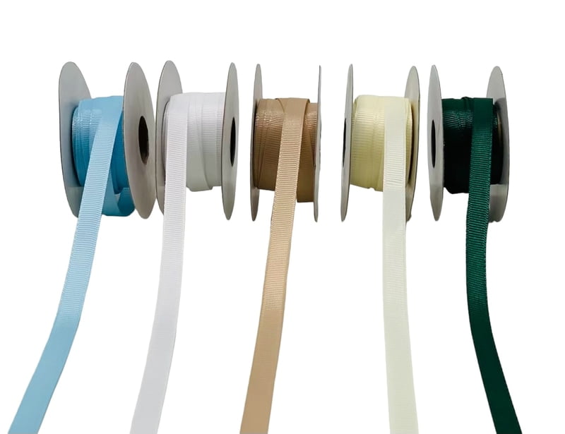 Grosgrain Ribbon 10 MM-White/Blue/Ivory/Latte/Green