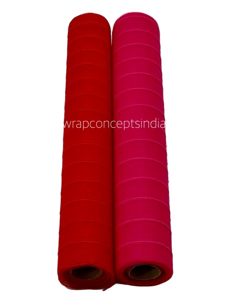 Net Roll Self Stripes - Red/Fuchsia