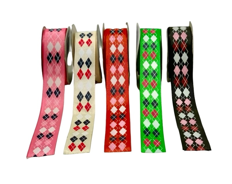 Argyle Pattern Ribbon - Multicolour