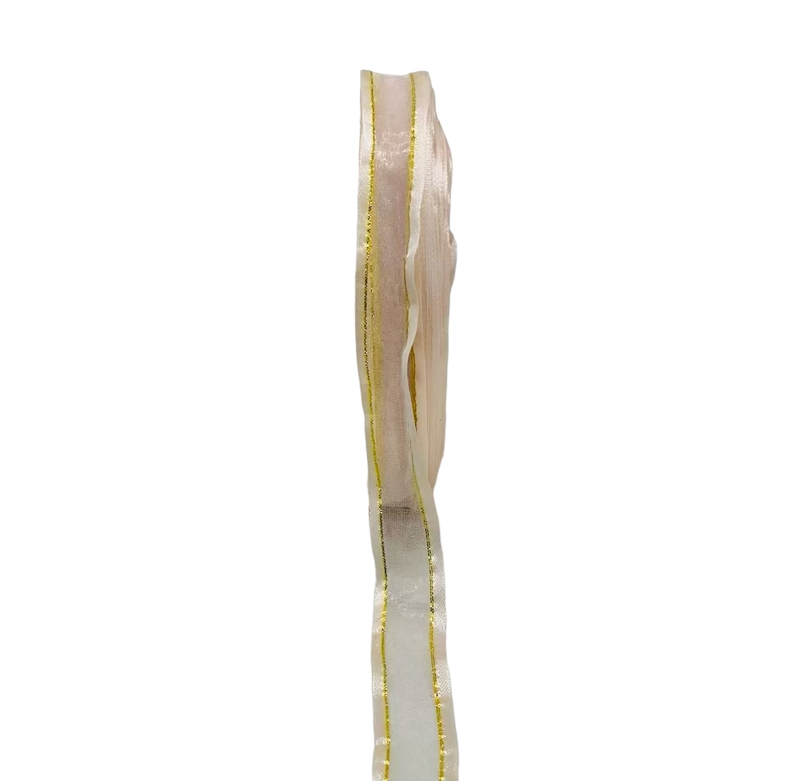 Peach Sheer Ribbon With Gold Hints