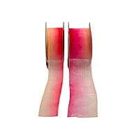 Candy Pink to Peach Ombré Sheer (2.5 & 4 cms)