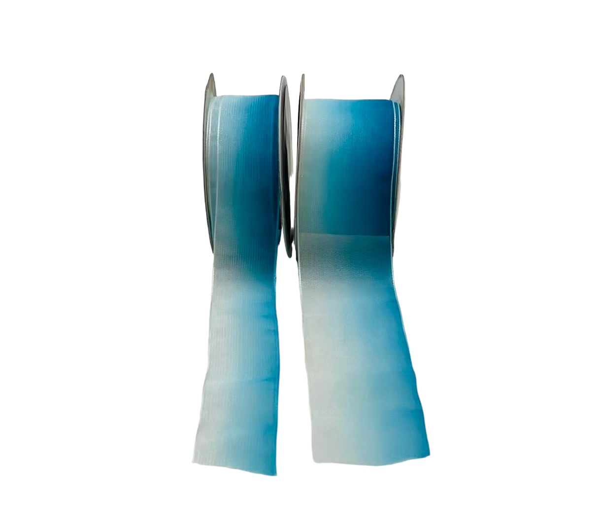 Sky Blue to White Ombré Sheer (2.5 & 4 cms)