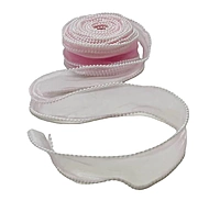 Sheer Ribbon with Pearl Edges-Blush Pink-10 yards-4 cms