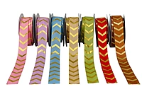 Gold Foil Chevron Grosgrain Ribbon