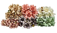 Dahlia Bunch with Leaves-Milky White
