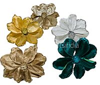 Medium Flower with Glitter Edges- Gold