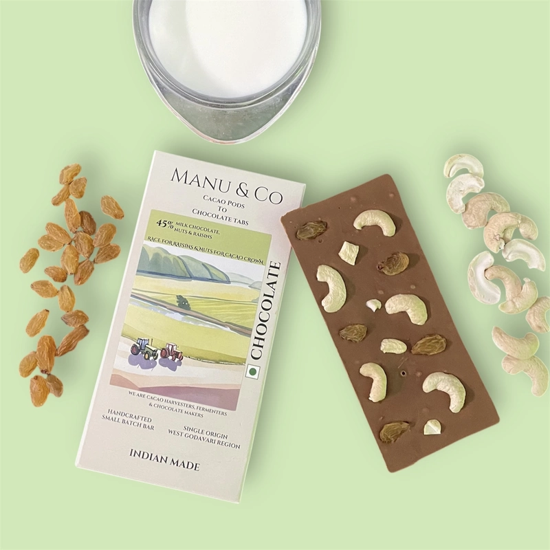45% Milk Chocolate , Nuts & Raisins