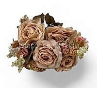 Rustic Charm Rose Bunch-Blush Beige