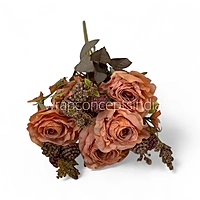 Rustic Charm Rose Bunch-Blush Beige