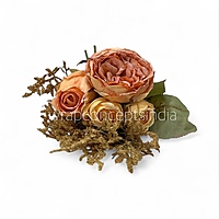 Garden Rose Bunch with Frosty ferns