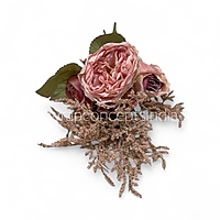 Garden Rose Bunch with Frosty ferns