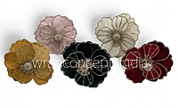 Big Velvet Flower with Gold Glitter Accents