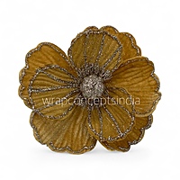 Big Velvet Flower with Gold Glitter Accents