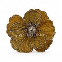 Big Velvet Flower with Gold Glitter Accents