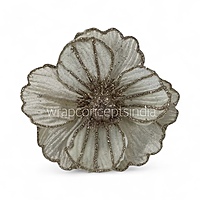 Big Velvet Flower with Gold Glitter Accents