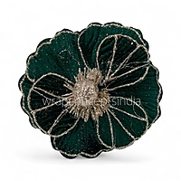 Big Velvet Flower with Gold Glitter Accents