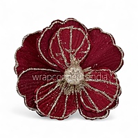 Big Velvet Flower with Gold Glitter Accents