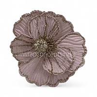 Big Velvet Flower with Gold Glitter Accents