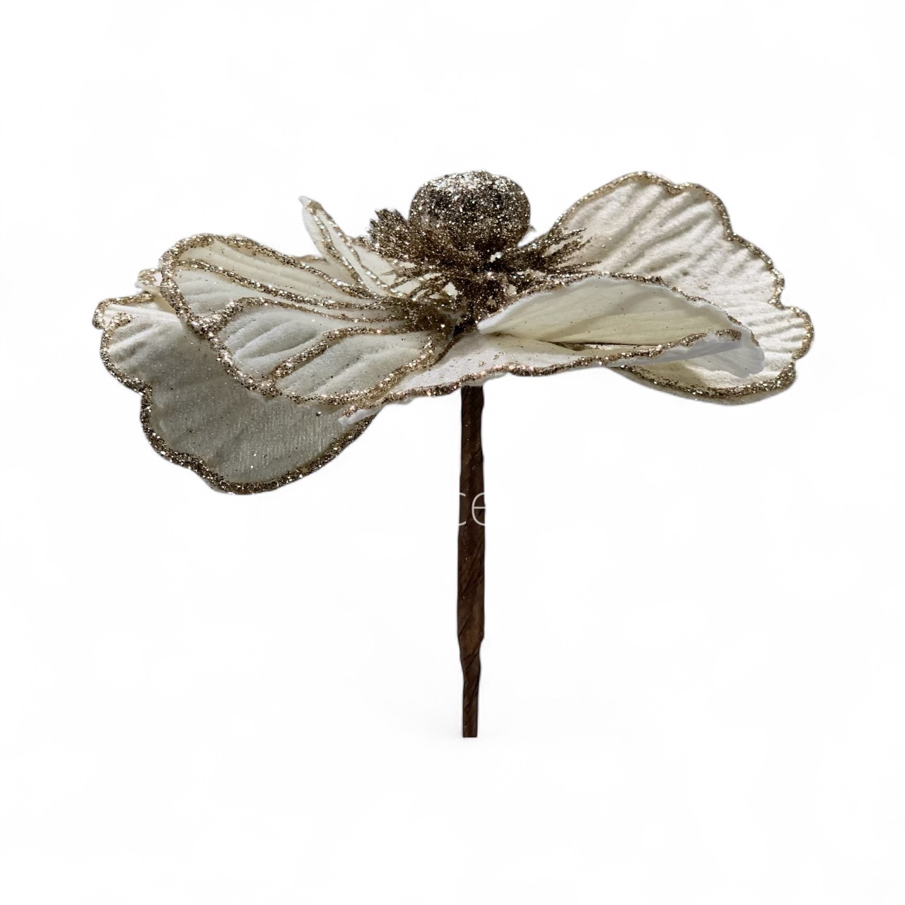 Big Velvet Flower with Gold Glitter Accents