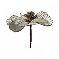 Big Velvet Flower with Gold Glitter Accents