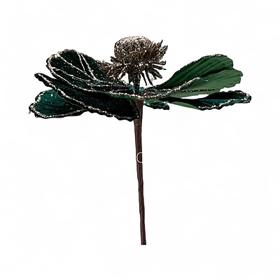 Big Velvet Flower with Gold Glitter Accents