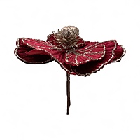Big Velvet Flower with Gold Glitter Accents