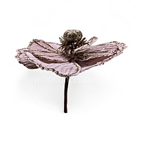 Big Velvet Flower with Gold Glitter Accents