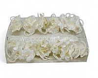 Cream Flowers on stick with Pearl String & pollen