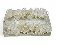 Cream Flowers on stick with Pearl String & pollen