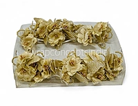 Gold Flowers on stick with Pearl String & pollen
