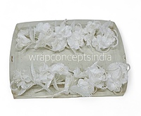 White Flowers on stick with Pearl String & pollen