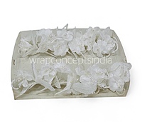 White Flowers on stick with Pearl String & pollen