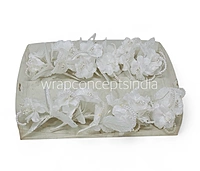 White Flowers on stick with Pearl String & pollen