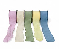 Pastel Ribbons with Ruffled Edges-Lemon-10 Yards