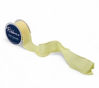 Pastel Ribbons with Ruffled Edges-Lemon-10 Yards
