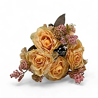 Rustic Charm Rose Bunch-Blush Beige
