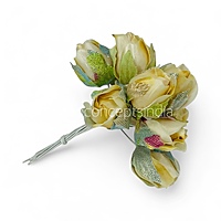 Big Cream Rose Buds on Stick