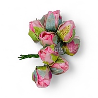 Big Pink Rose Buds on Stick
