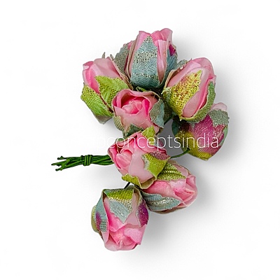 Big Pink Rose Buds on Stick