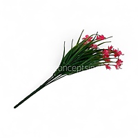 Long Grass Leaves with Magenta Flowers