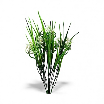 Long Leaves Bunch with White Flowers