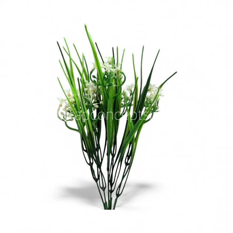Long Leaves Bunch with White Flowers